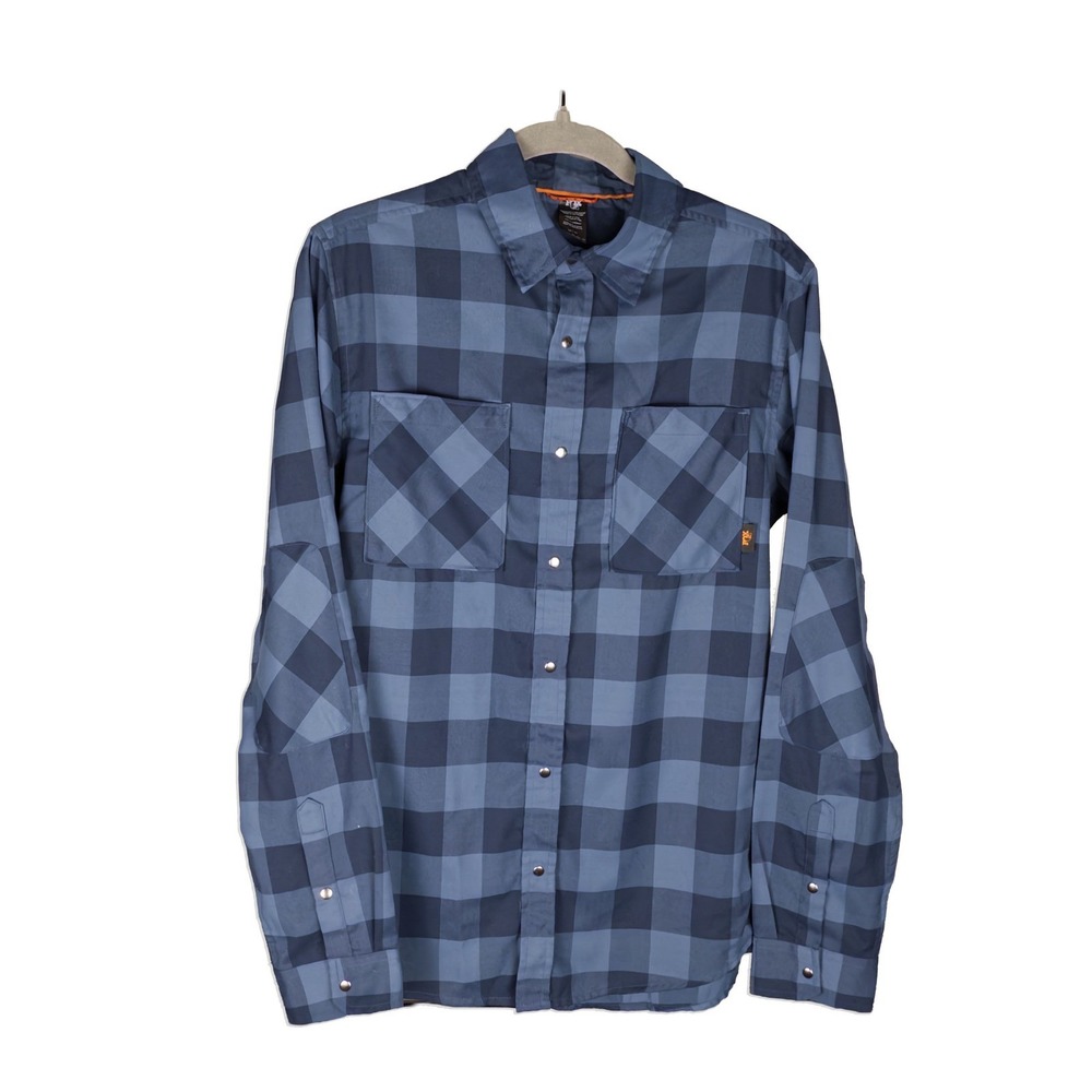 Fox Racing Mens Medium Blue Plaid Snap Front Long Sleeve Shirt Motocross MTB